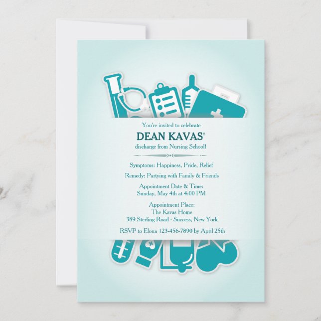 Fournitures Médicales Graduation Invitation (Devant)