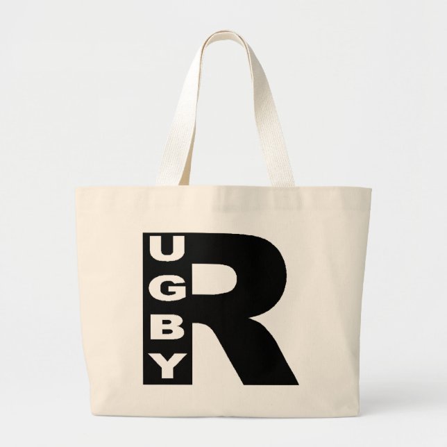 Fourre tout Jumbo  naturel  DESIGN  RUGBY Large Tote Bag (Front)