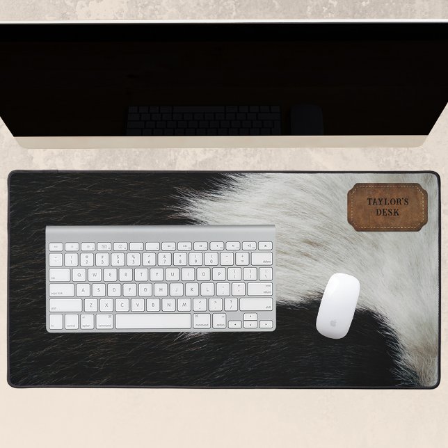 Fourrure de vache et cuir noir et blanc Faux (Créateur téléchargé)