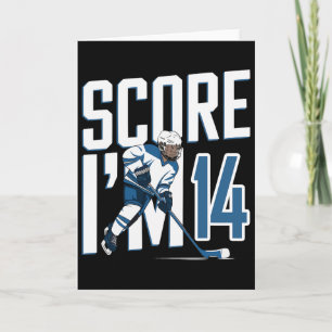 Fourteen 14 Years Old Ice Hockey For 14th Birthday Card