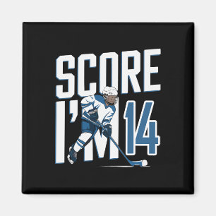 Fourteen 14 Years Old Ice Hockey For 14th Birthday Magnet
