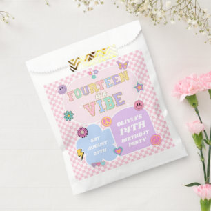 Fourteen A Vibe Preppy Patch 14th Birthday Party Favour Bag