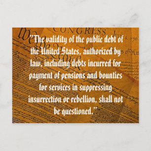 Fourteenth Amendment Public Debt Postcard