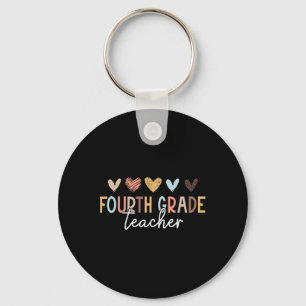 Fourth 4th Grade Teacher First Day of School Back Keychain