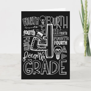 Fourth 4th Grade Typography Ck To School 1  Card