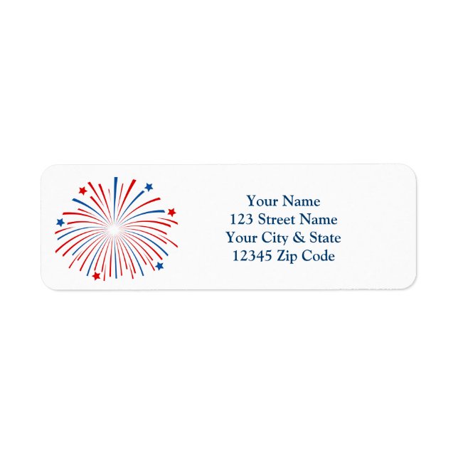 Fourth 4th of July fireworks return address labels (Front)
