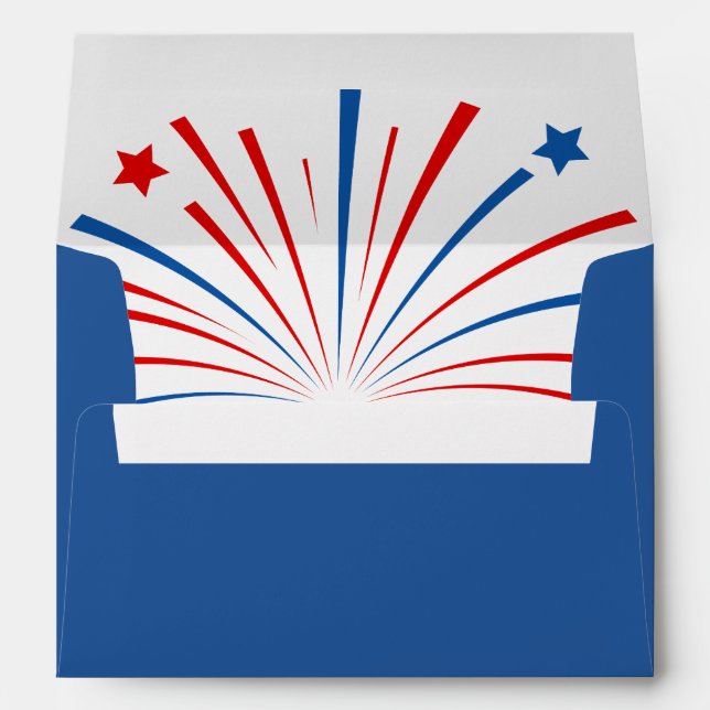 Fourth 4th of July Independence Day party envelope (Back (Bottom))
