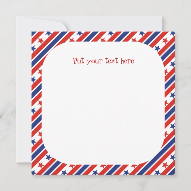 Fourth 4th of July red blue text Party Invitations (Front)