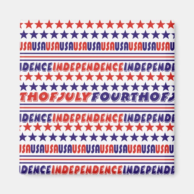 Fourth 4th Of July Refrigerator Magnets (Front)