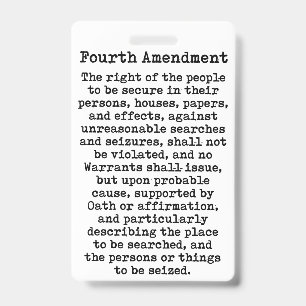 Fourth Amendment-Constitution of the United States Badge
