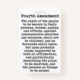 Fourth Amendment-Constitution of the United States Badge