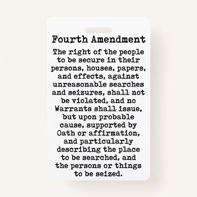Fourth Amendment-Constitution of the United States Badge (Front)