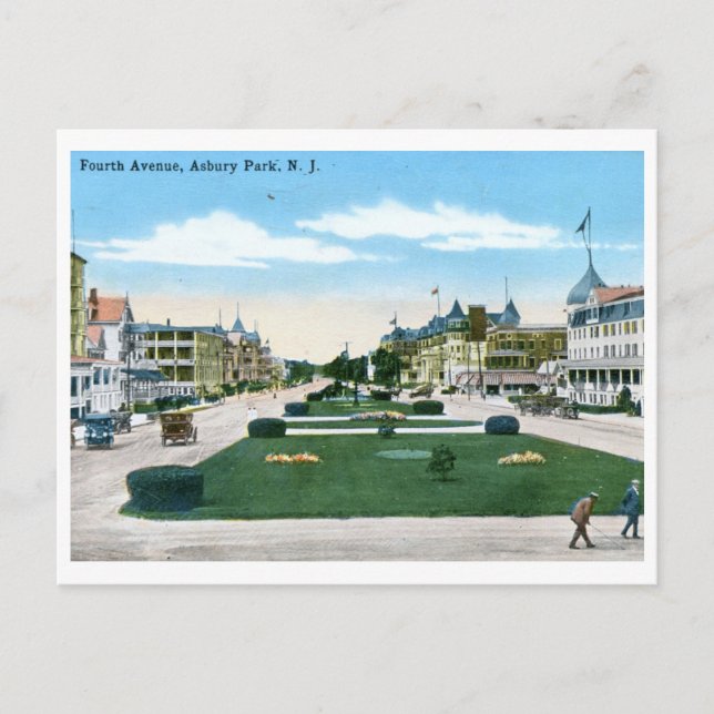 Fourth Ave., Asbury Park NJ Vintage Postcard (Front)