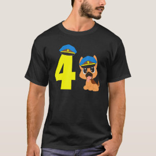 Fourth Birthday Police Dog T-Shirt
