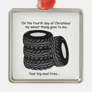 Fourth Day Redneck Christmas Metal Ornament
