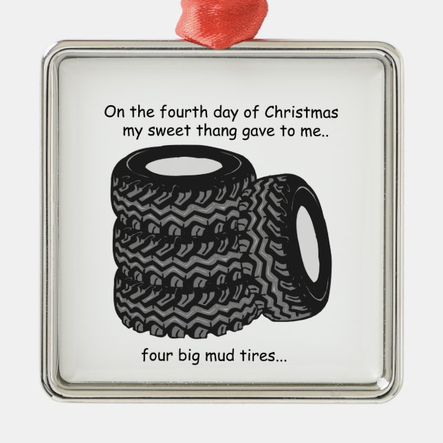 Fourth Day Redneck Christmas Metal Ornament (Front)
