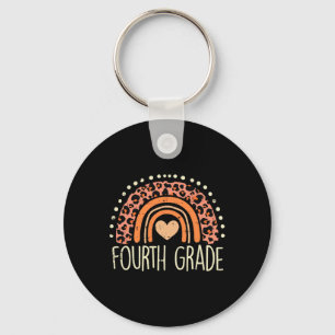 Fourth Grade 4th Rainbow First Day Of School Teach Keychain