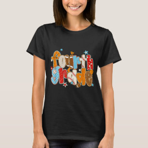 Fourth Grade Back To School Baseball Basketball Fo T-Shirt