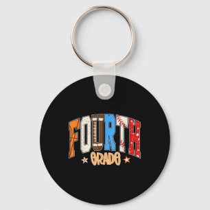 Fourth Grade Basketball Baseball Football Back To Keychain