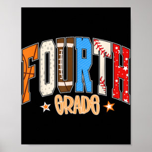 Fourth Grade Basketball Baseball Football Back To Poster