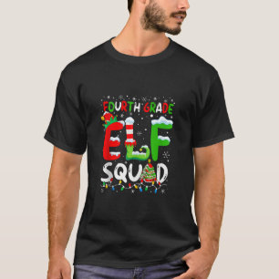 Fourth Grade ELF Squad Funny Christmas ELF Student T-Shirt