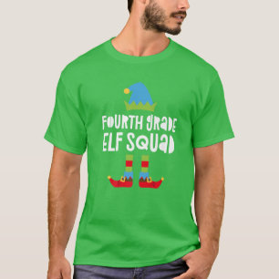 Fourth Grade Elf Squad Matching Christmas Costume T-Shirt