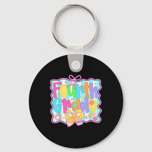 Fourth Grade Girls Back To School Bow Cute Coquett Keychain