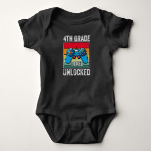 Fourth Grade Level Unlocked Video Game Kids Gift Baby Bodysuit