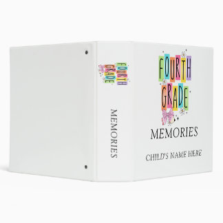Fourth Grade Memories Custom Child's Name Binder