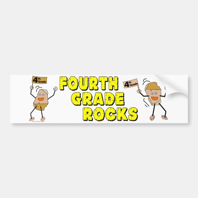Fourth Grade Rocks Bumper Sticker (Front)