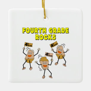 Fourth Grade Rocks Ceramic Ornament
