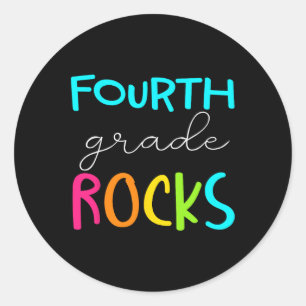 Fourth Grade Rocks  Team 4th Grade Teacher  Classic Round Sticker