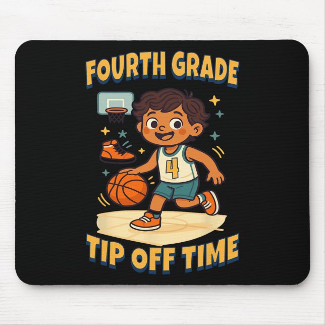 Fourth Grade Sketll Tip Off Game Day Vibes  Mouse Pad (Front)