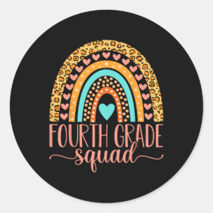 Fourth Grade Squad Team 4th Grade Teacher Byck To  Classic Round Sticker