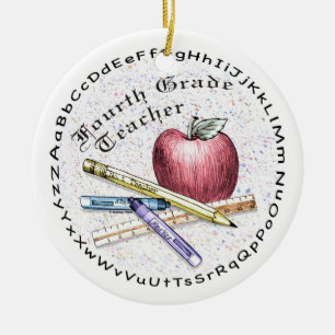 Fourth Grade Teacher Ceramic Ornament