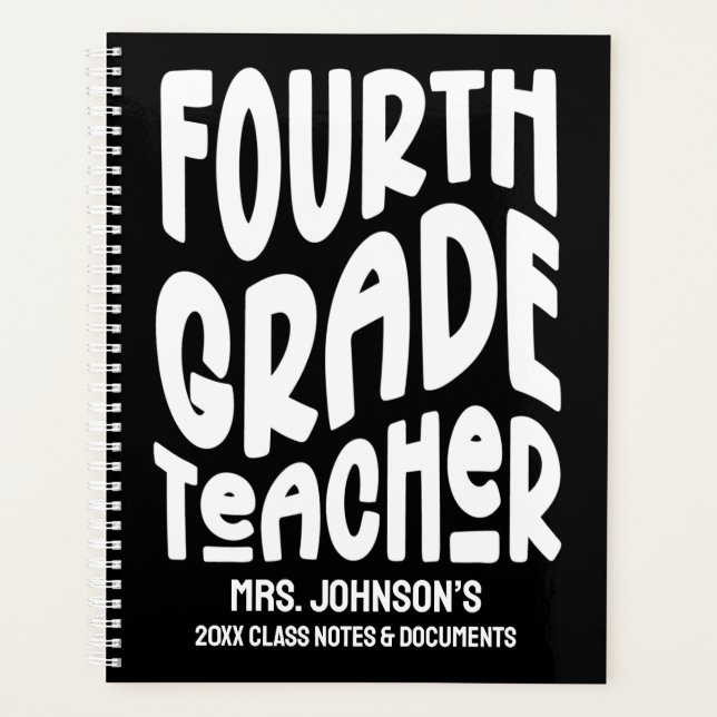 Fourth Grade Teacher Minimalist Text Design (Devant)