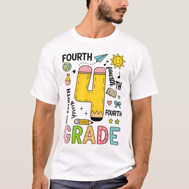 Fourth Grade Team 4Th Grade Pencil Back To School  T-Shirt (Front)