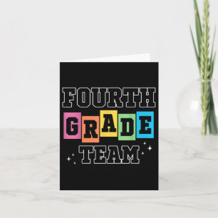 Fourth Grade Team 4th Grade Vibes Retro First Day  Card