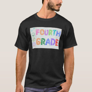 Fourth Grade Team Cute Doodle School Kids Teacher  T-Shirt