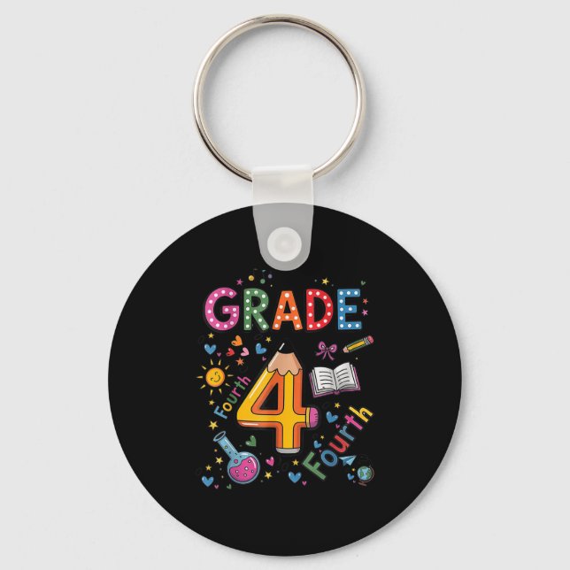 Fourth Grade Team Funny Pencil Back To School Teac Keychain (Front)
