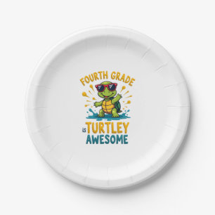 Fourth Grade Turtle-y Awesome First Day of Fourth  Paper Plate