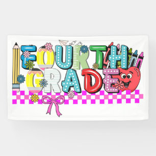 Fourth Grade typography Banner