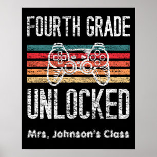  Fourth Grade Unlocked Back to School Personalized Poster