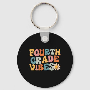 Fourth Grade Vibes - 4th Grade Team Retro 1st Day Keychain