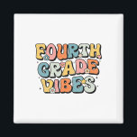 Fourth Grade Vibes - 4th Grade Team Retro 1st Day  Magnet<br><div class="desc">Fourth Grade Vibes - 4th Grade Team Retro 1st Day Of School 1</div>