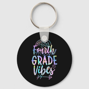 Fourth Grade Vibes Back To School Tie Dye Teachers Keychain