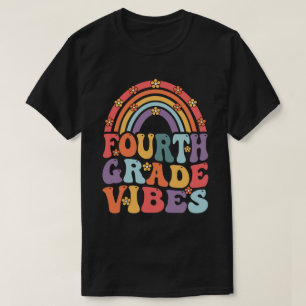 Fourth Grade Vibes Boho Rainbow Back To School T-Shirt