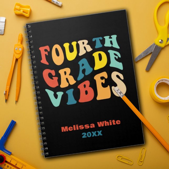 Fourth Grade vibes retro colours back to school Notebook (Creator Uploaded)