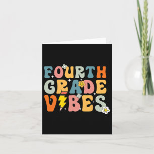 Fourth Grade Vibes Shirt 4th Retro Back To School Card