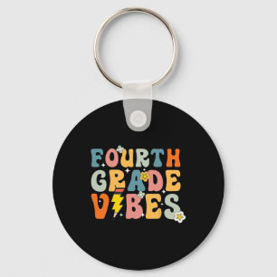 Fourth Grade Vibes Shirt 4th Retro Back To School Keychain